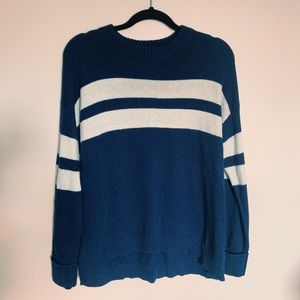 Blue and white sweater, American Eagle brand.